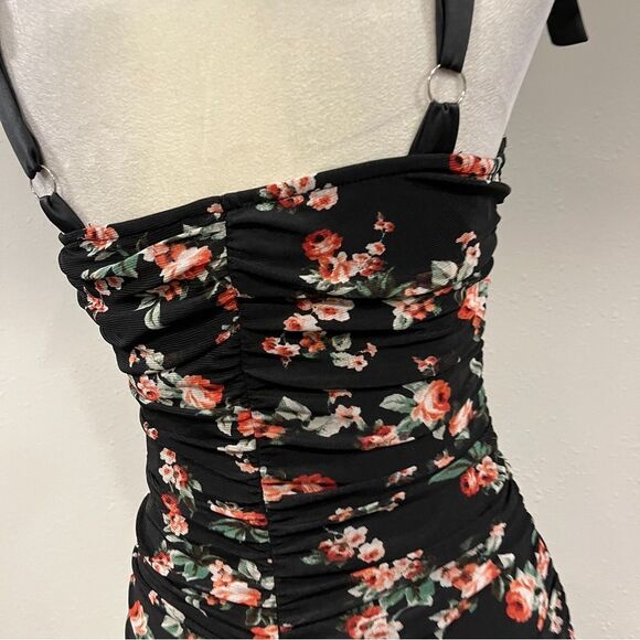 Lily Rose floral Bodycon junior Mini Dress size medium - Picture 5 of 14